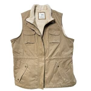 Tan Sherpa-Lined Women's Vest